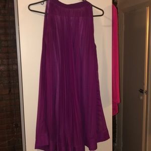 Purple flowing holiday cocktail dress